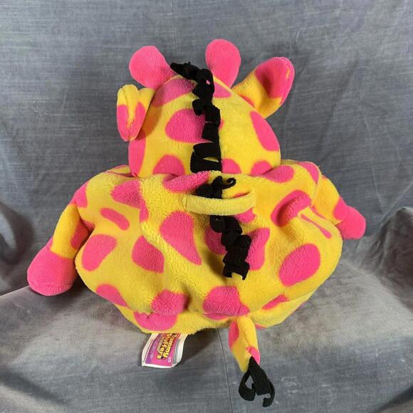 Tummy Stuffers Wild Ones Yellow Pink Giraffe Plush Stuffed Animal Toy Jay @ Play - Picture 4 of 10